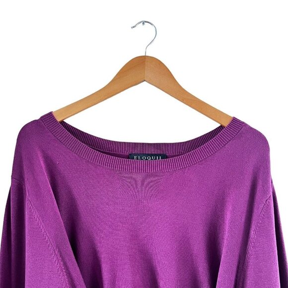 NWT Eloquii Sweater Burgundy Rose Tie Waist Tunic Sweater 4XL 26/28 - Picture 5 of 16